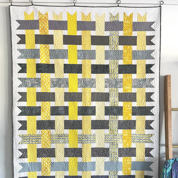 Yellow and Gray Weave it to Me Quilt