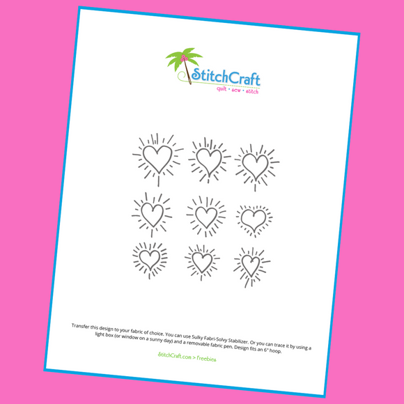 Free Heart Embroidery Sampler Pattern