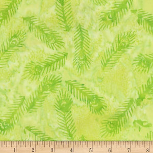 Batik Glitz Feather Green 2 1/2 Yards