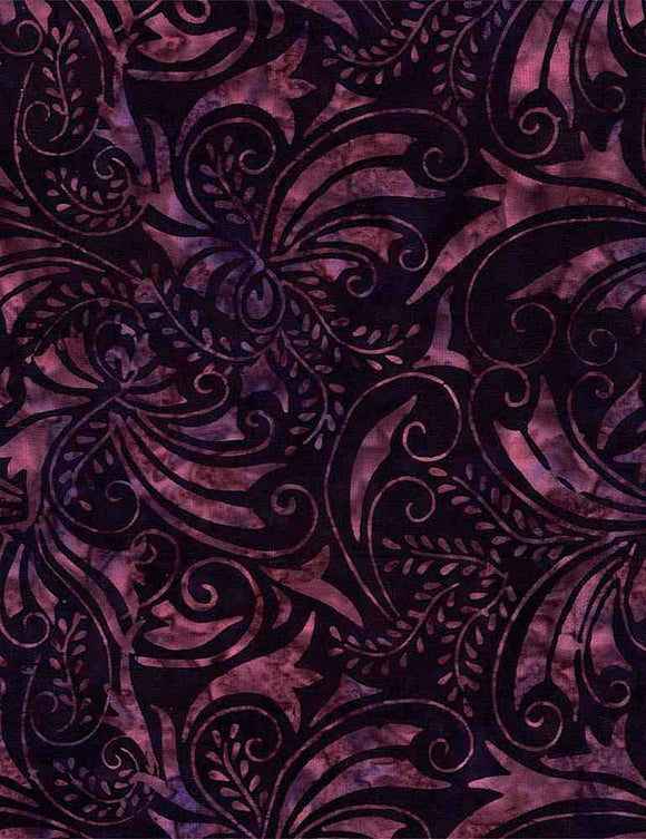 Batik Victorian Swirls Purple 2 Yard End Bolt