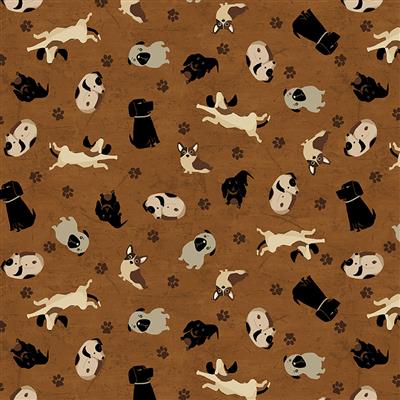 Tossed Dogs Light Brown A Dog's Life 2 Yard End Bolt